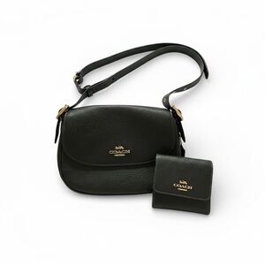 Coach Amazon Green Leather Crossbody Bag Set